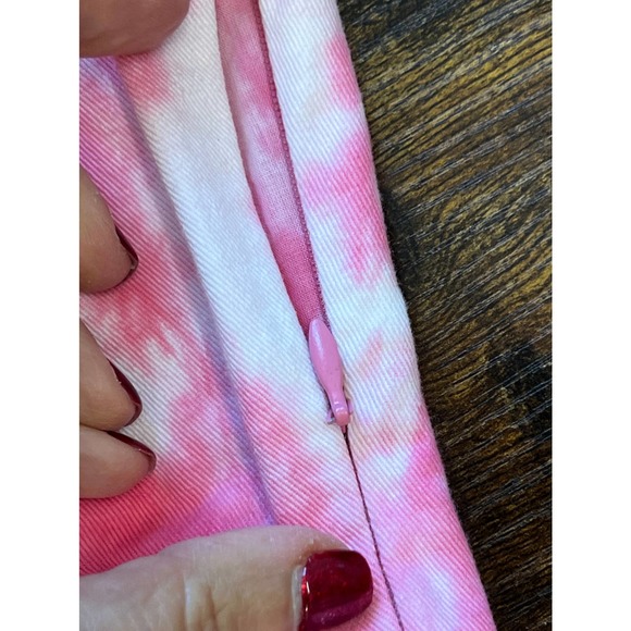 LoveShackFancy Peplum Top 3/4 Sleeve Square Neck Pink Tie Dye Size 6 100% Cotton - Picture 5 of 11